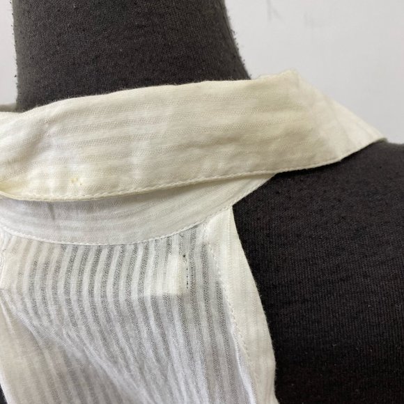 White Shorts Romper Button Down Front - Picture 3 of 4